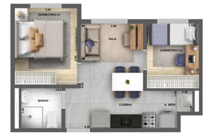 Imagem Imóvel com 2 Quartos à Venda, 37 m² em Butantã - São Paulo