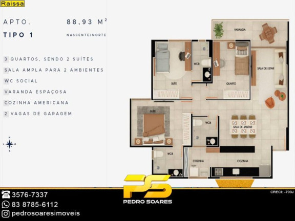 Imagem Apartamento à Venda, 63 m² em Manaíra - João Pessoa Imagem Apartamento à Venda, 63 m² em Manaíra - João Pessoa