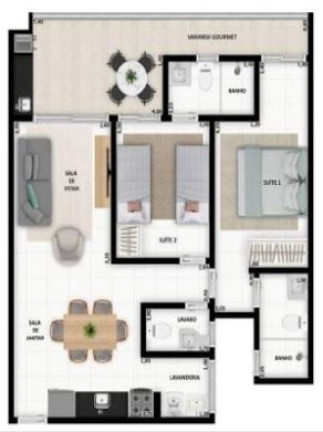 Imóvel com 2 Quartos à Venda, 80 m² em Praia Grande - Ubatuba