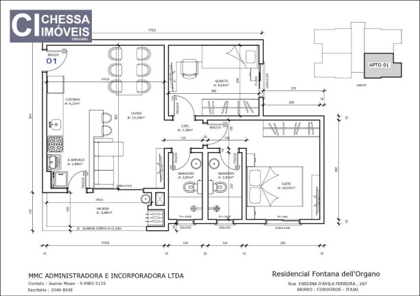 Imagem Apartamento com 2 Quartos à Venda, 59 m² em Cordeiros - Itajaí