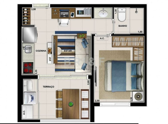 Imagem Apartamento com 1 Quarto à Venda, 43 m² em Campo Belo - São Paulo Imagem Apartamento com 1 Quarto à Venda, 43 m² em Campo Belo - São Paulo
