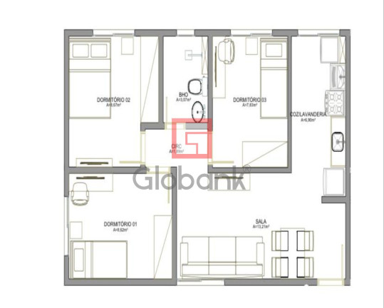 Imagem Apartamento com 3 Quartos à Venda, 57 m² em São José - Montes Claros Imagem Apartamento com 3 Quartos à Venda, 57 m² em São José - Montes Claros