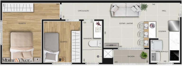 Imagem Apartamento com 2 Quartos à Venda, 49 m² em São Marcos - São José Dos Pinhais