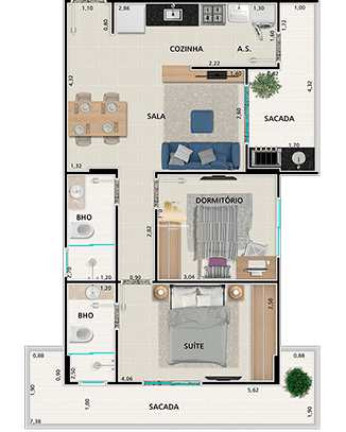Imagem Apartamento com 1 Quarto à Venda, 42 m² em Guilhermina - Praia Grande