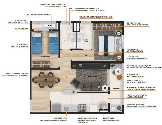 Imagem Apartamento com 2 Quartos à Venda, 61 m² em Jardim São Carlos - Sorocaba