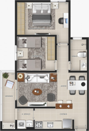 Imagem Apartamento com 2 Quartos à Venda, 64 m² em Jardim Paulista - Ribeirão Preto