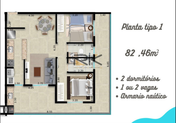 Imagem Apartamento com 2 Quartos à Venda, 71 m² em Itaguá - Ubatuba