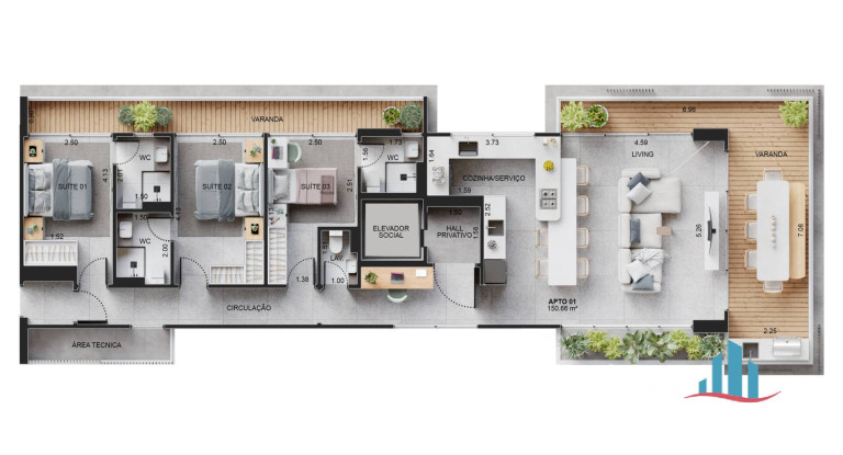 Imagem Apartamento com 3 Quartos à Venda, 150 m² em Boqueirão - Praia Grande