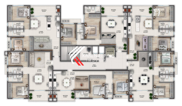 Imagem Apartamento com 2 Quartos à Venda, 82 m² em Barreiros - São José