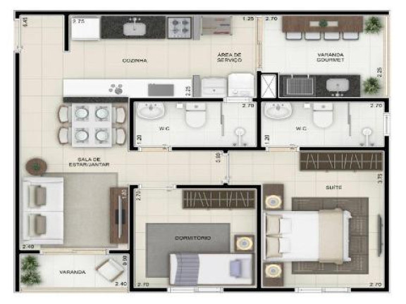 Imagem Apartamento com 3 Quartos à Venda, 51 m² em Chácaras Reunidas São Jorge - Sorocaba