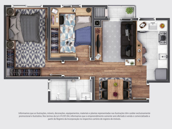 Imagem Apartamento com 2 Quartos à Venda, 45 m² em Cordeiros - Itajaí
