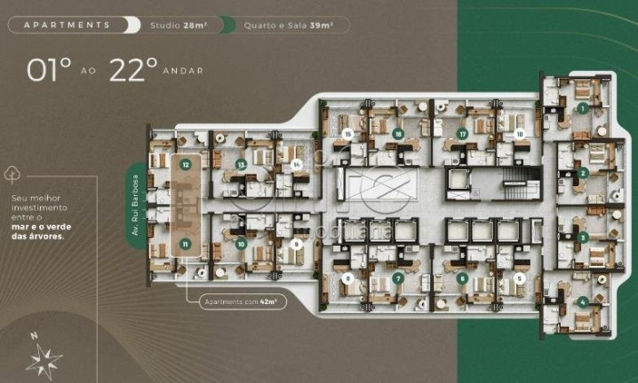 Imagem Apartamento com 1 Quarto à Venda, 28 m² em Meireles - Fortaleza