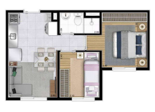 Imagem Apartamento com 2 Quartos à Venda, 32 m² Imagem Apartamento com 2 Quartos à Venda, 32 m²