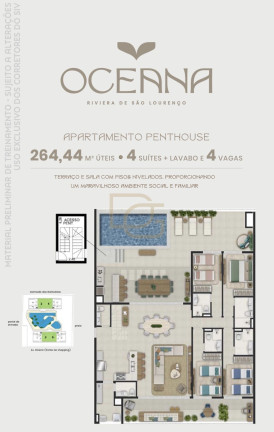 Apartamento com 3 Quartos à Venda, 127 m² em Riviera - Bertioga