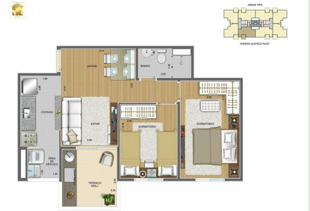Imagem Apartamento com 2 Quartos à Venda, 52 m² em Vila Humaitá - Santo André Imagem Apartamento com 2 Quartos à Venda, 52 m² em Vila Humaitá - Santo André