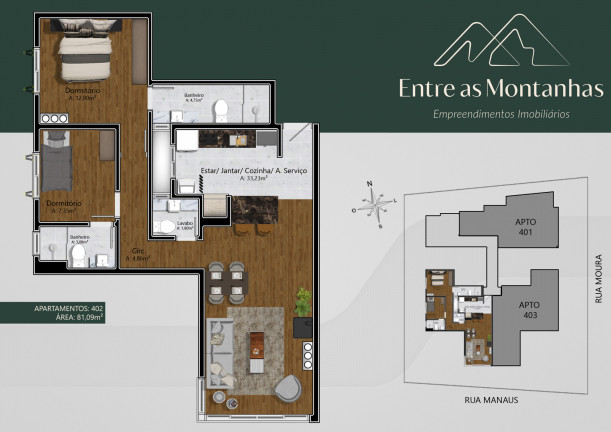 Imagem Apartamento com 2 Quartos à Venda, 83 m² em Moura - Gramado Imagem Apartamento com 2 Quartos à Venda, 83 m² em Moura - Gramado