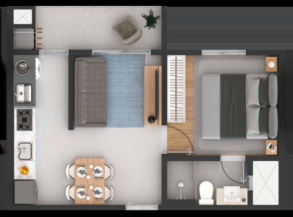 Imagem Apartamento com 2 Quartos à Venda, 47 m² em Centro - Pinhais