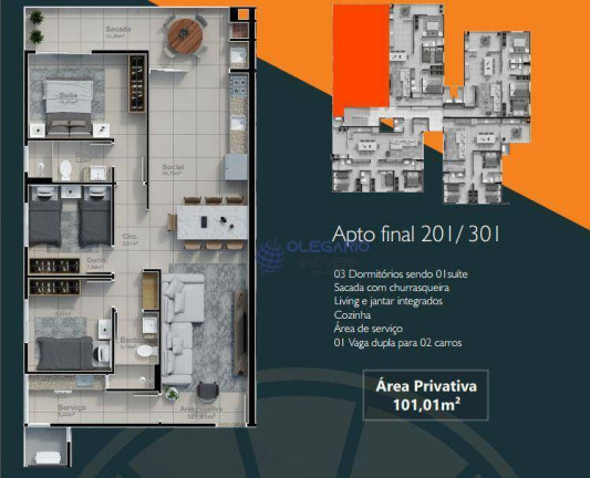 Imagem Apartamento com 3 Quartos à Venda, 101 m² em Armação - Penha Imagem Apartamento com 3 Quartos à Venda, 101 m² em Armação - Penha