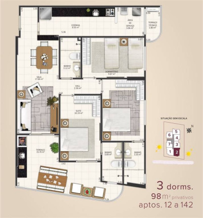 Imagem Apartamento com 3 Quartos à Venda, 98 m² em Aviação - Praia Grande