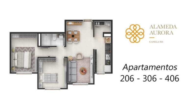 Imagem Apartamento com 2 Quartos à Venda, 61 m² em São Lucas - Canela