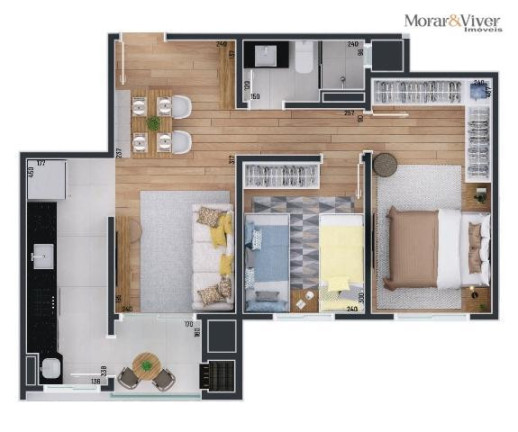 Imagem Apartamento com 2 Quartos à Venda, 55 m² em Aristocrata - São José Dos Pinhais