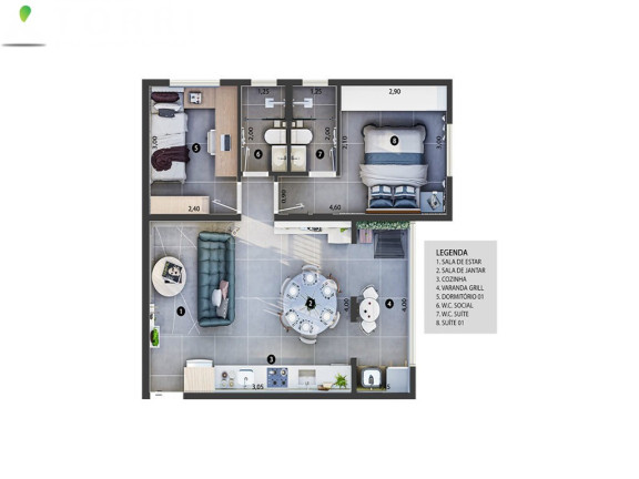 Imagem Apartamento com 2 Quartos à Venda, 51 m² em Jardim Simus - Sorocaba