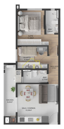 Imagem Imóvel com 2 Quartos à Venda, 57 m² em Saguaçu - Joinville