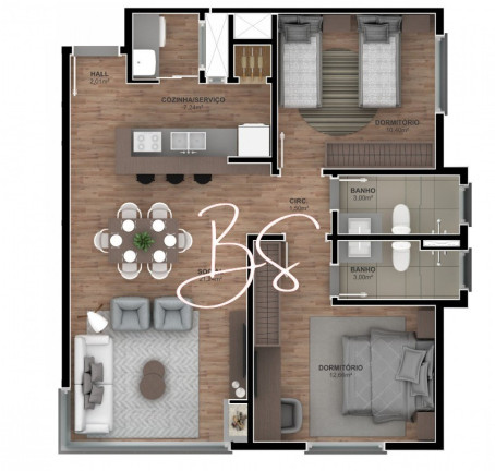 Imagem Apartamento com 2 Quartos à Venda, 71 m² em Carazal - Gramado Imagem Apartamento com 2 Quartos à Venda, 71 m² em Carazal - Gramado