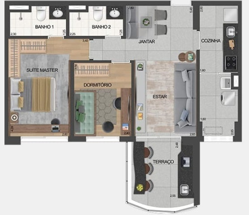 Imagem Apartamento com 2 Quartos à Venda, 66 m² em Brooklin Paulista - São Paulo Imagem Apartamento com 2 Quartos à Venda, 66 m² em Brooklin Paulista - São Paulo