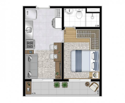 Imagem Apartamento com 1 Quarto à Venda, 28 m² em Belenzinho - São Paulo