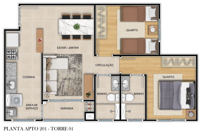 Imagem Apartamento com 2 Quartos à Venda, 50 m² em Bacacheri - Curitiba Imagem Apartamento com 2 Quartos à Venda, 50 m² em Bacacheri - Curitiba