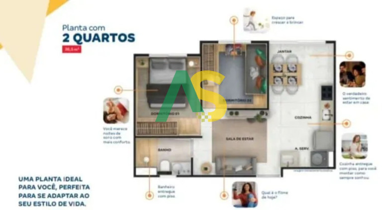 Imagem Imóvel com 2 Quartos à Venda, 36 m² em Vasco Da Gama - Recife