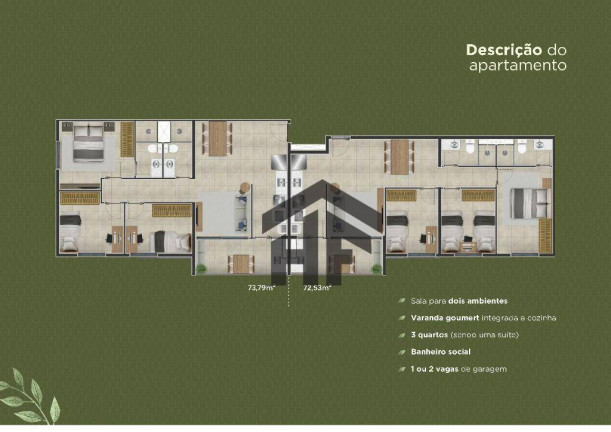 Imagem Apartamento com 3 Quartos à Venda, 73 m² em Campo Grande - Recife