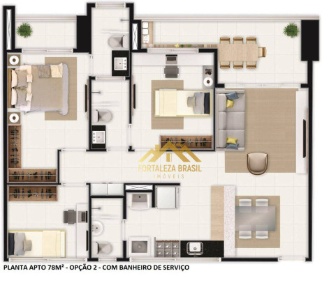 Imagem Imóvel com 3 Quartos à Venda, 78 m² em Parquelândia - Fortaleza Imagem Imóvel com 3 Quartos à Venda, 78 m² em Parquelândia - Fortaleza