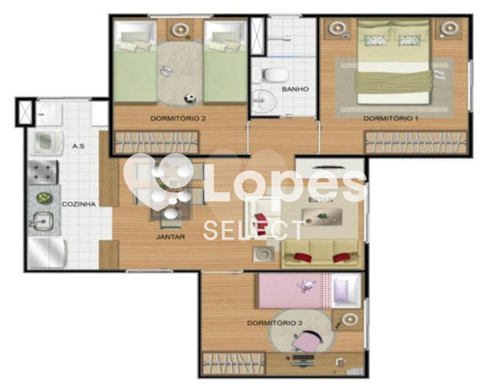 Imagem Apartamento com 3 Quartos à Venda, 52 m² em Parque Prado - Campinas