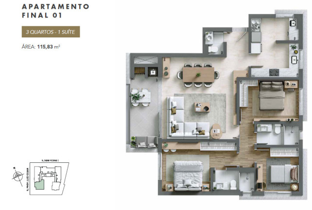 Imagem Apartamento com 3 Quartos à Venda, 177 m² em água Verde - Curitiba