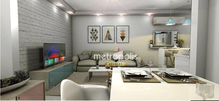 Imagem Apartamento com 2 Quartos à Venda, 55 m² em Vila Valparaíso - Santo André