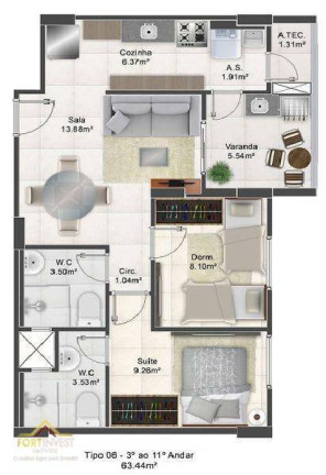 Imagem Imóvel com 2 Quartos à Venda, 63 m² em Maracanã - Praia Grande Imagem Imóvel com 2 Quartos à Venda, 63 m² em Maracanã - Praia Grande