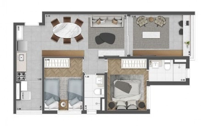 Imagem Apartamento com 2 Quartos à Venda, 64 m² em Brooklin - São Paulo Imagem Apartamento com 2 Quartos à Venda, 64 m² em Brooklin - São Paulo