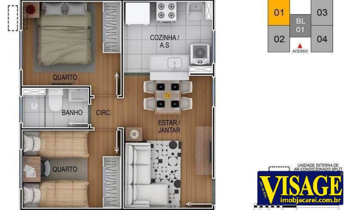 Imagem Apartamento com 2 Quartos à Venda, em Jacareí Imagem Apartamento com 2 Quartos à Venda, em Jacareí