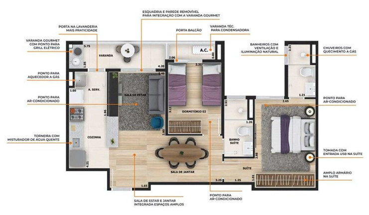 Imagem Apartamento com 2 Quartos à Venda, 61 m² em Jardim São Carlos - Sorocaba
