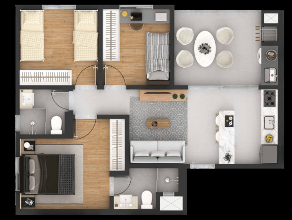 Imagem Apartamento com 2 Quartos à Venda, 50 m² em Centro - Pinhais