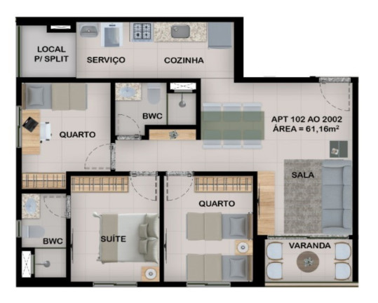 Imagem Imóvel com 3 Quartos à Venda, 61 m² em Cordeiro - Recife