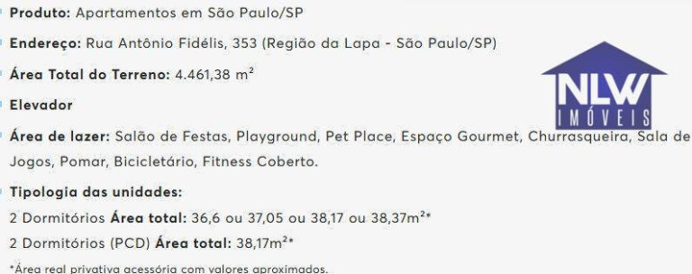 Imagem Apartamento com 2 Quartos à Venda, 36 m² em Lapa De Baixo - São Paulo