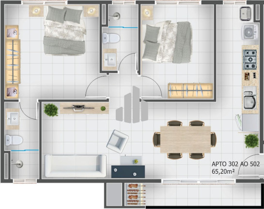 Imagem Apartamento com 2 Quartos à Venda, 65 m² em Centro - Passo De Torres Imagem Apartamento com 2 Quartos à Venda, 65 m² em Centro - Passo De Torres