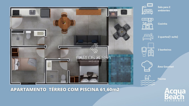 Imagem Apartamento com 1 Quarto à Venda, 24 m² em Centro - Tamandaré