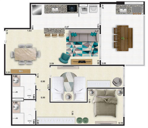 Imagem Apartamento com 2 Quartos à Venda, 77 m² em Oceanopolis - Mongagua