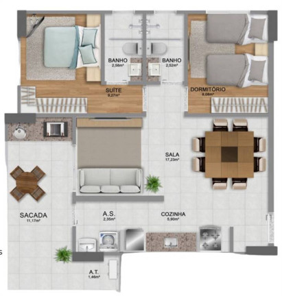 Imagem Apartamento com 2 Quartos à Venda, 70 m² em Guilhermina - Praia Grande