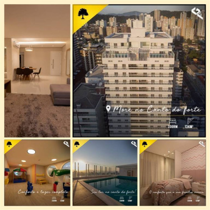 Apartamento com 3 Quartos à Venda, 135 m² em Forte - Praia Grande