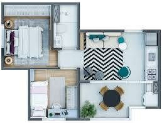 Imagem Apartamento com 2 Quartos à Venda, 39 m² em Vila Sul Americana - Carapicuíba